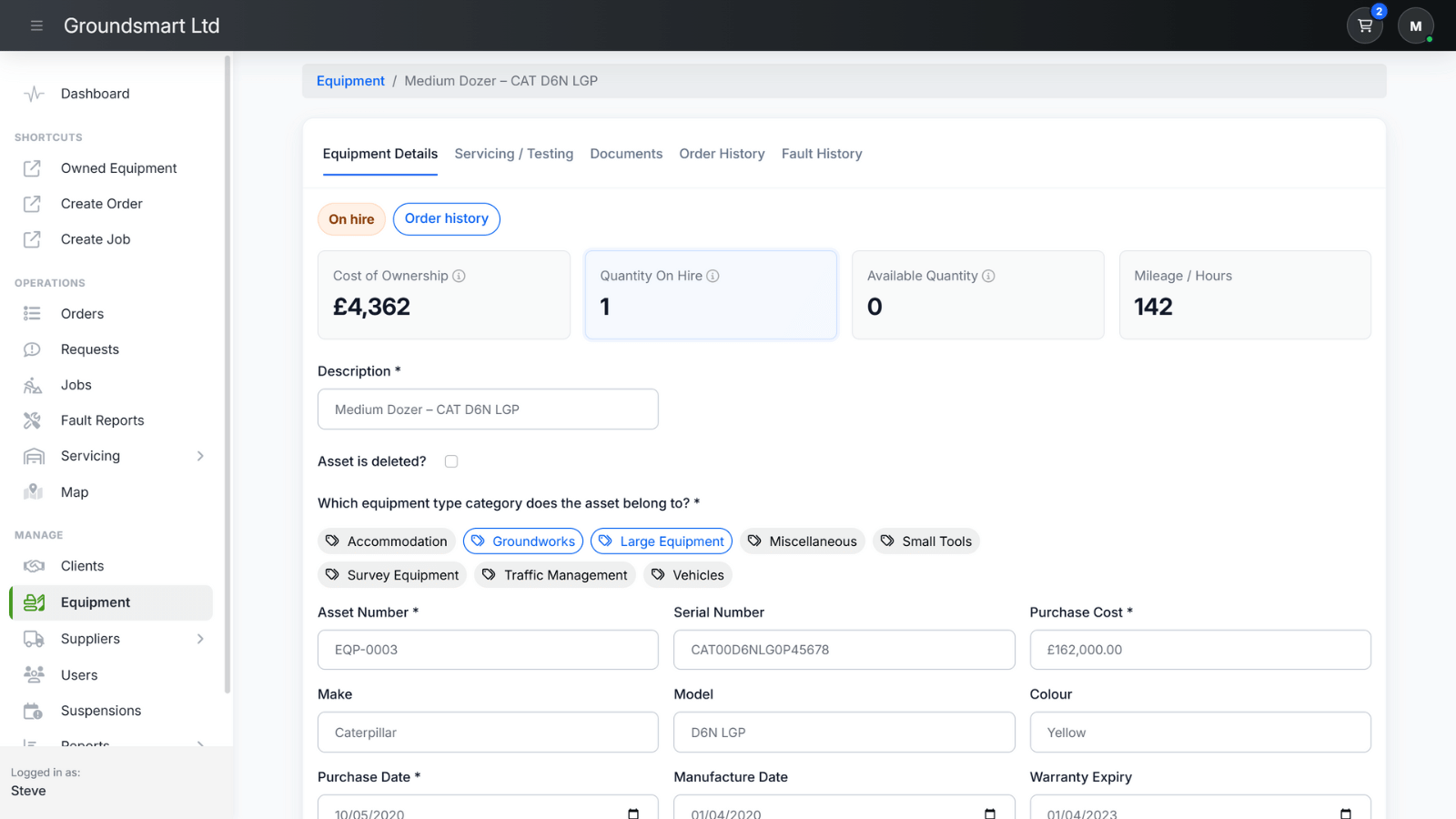 Equipbase equipment overview